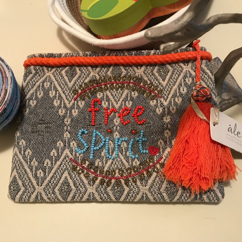 NWT 'ALE by ALESSANDRA BEADED CLUTCH Free Spirit